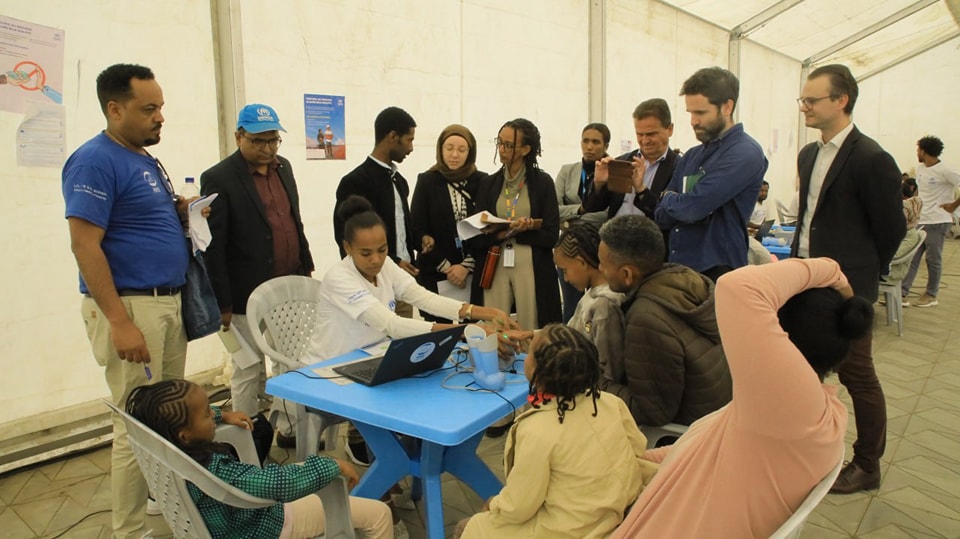 A multi-donor delegation visited RRS’ urban refugee center in Gulele.